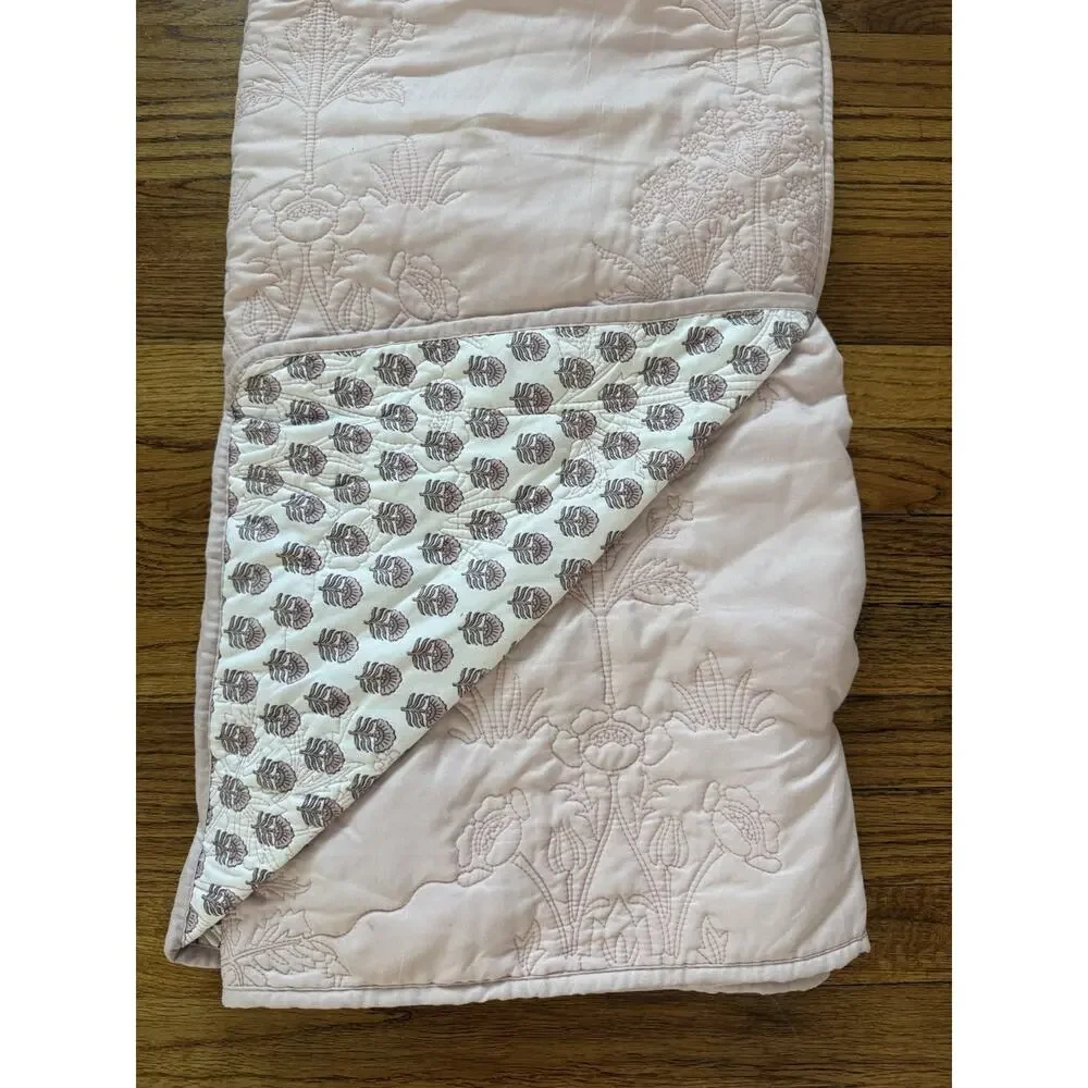 Emily Rose 3-Piece Reversible Full/Queen Quilt Set – Blush Pink / Floral